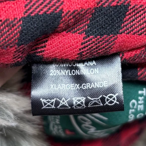 Woolrich Trapper Hat Faux Fur Lined Wool Plaid - Picture 4 of 5